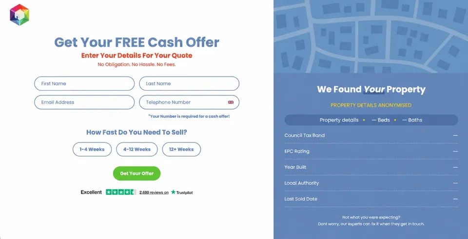 Redesigned cash-offer journey with property details anonymised