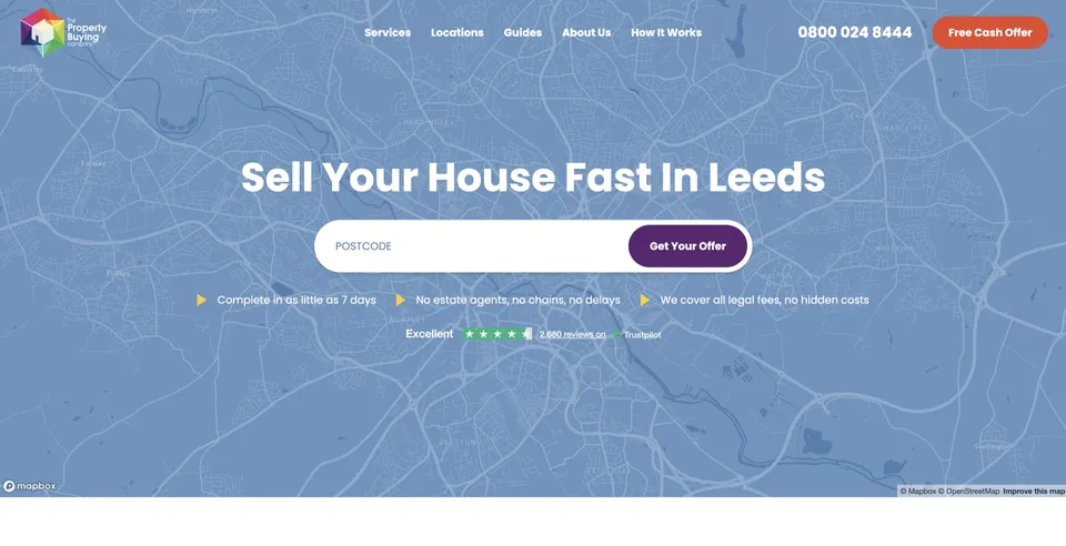 Redesigned location landing page for The Property Buying Company